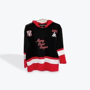 Scarface Money Power Respect Hockey Jersey Hoodie Mens‎ 5X Black Red White